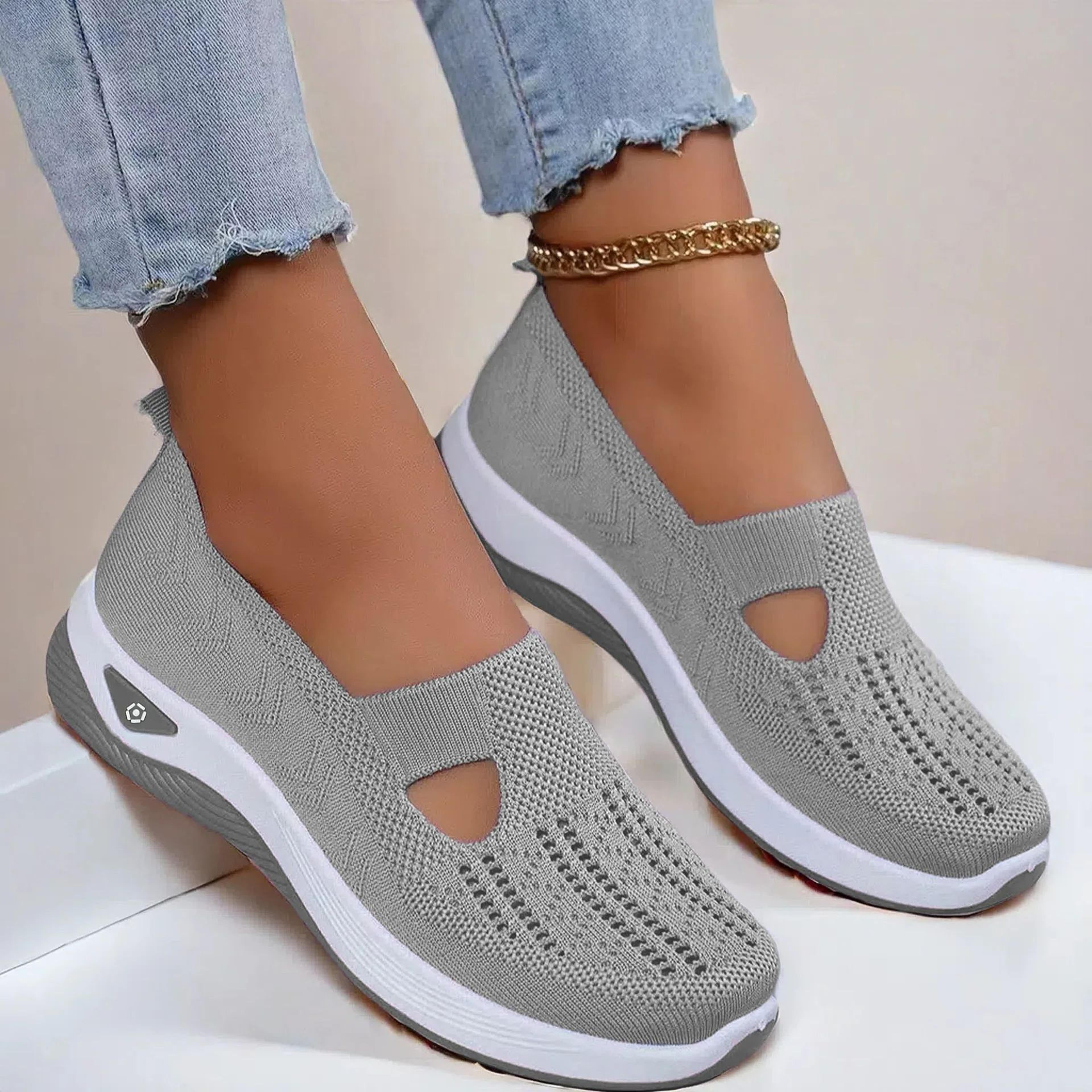 Women's Breathable Walking Flats — Non-Slip Soft Sole Slip-On Comfort Shoes