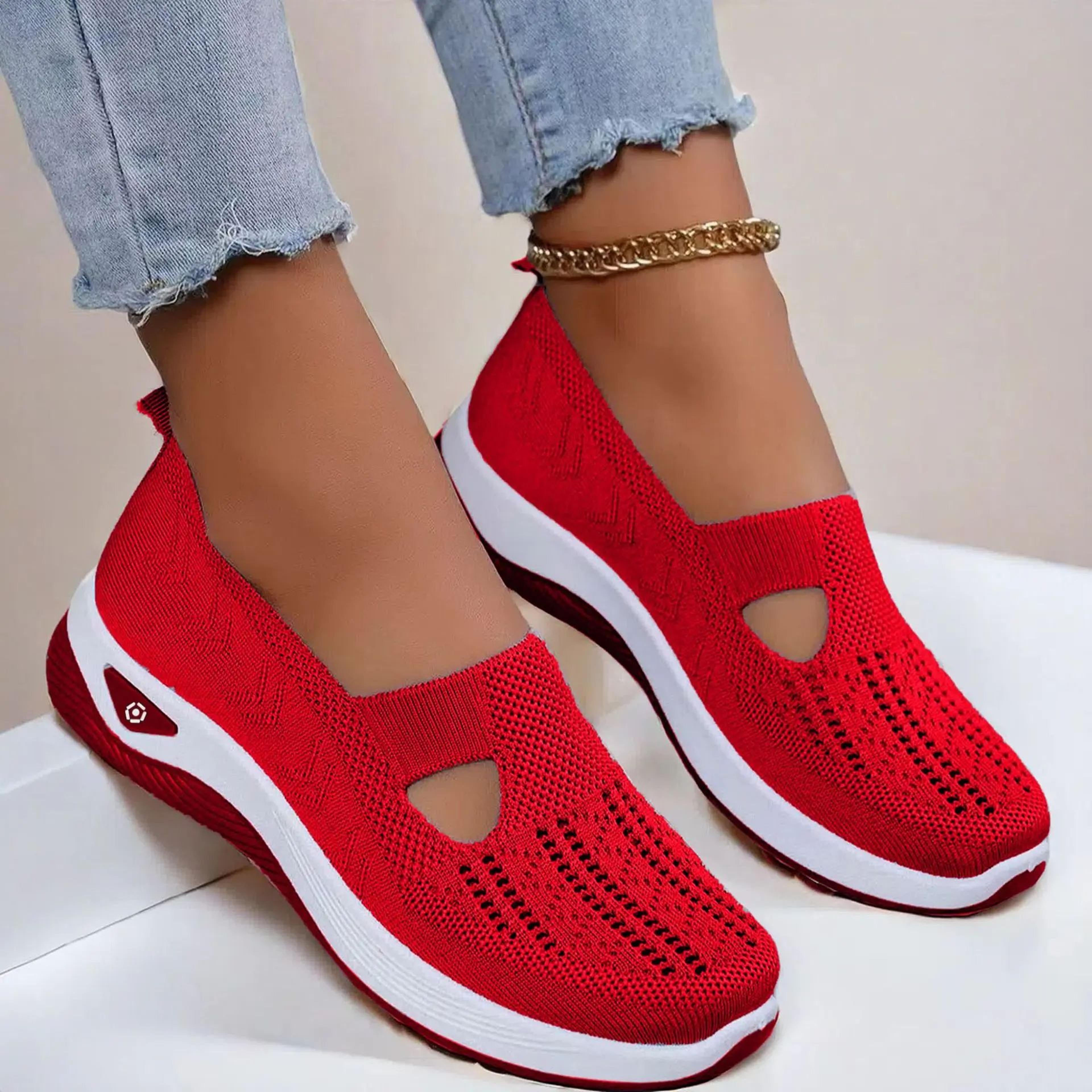 Women's Breathable Walking Flats — Non-Slip Soft Sole Slip-On Comfort Shoes