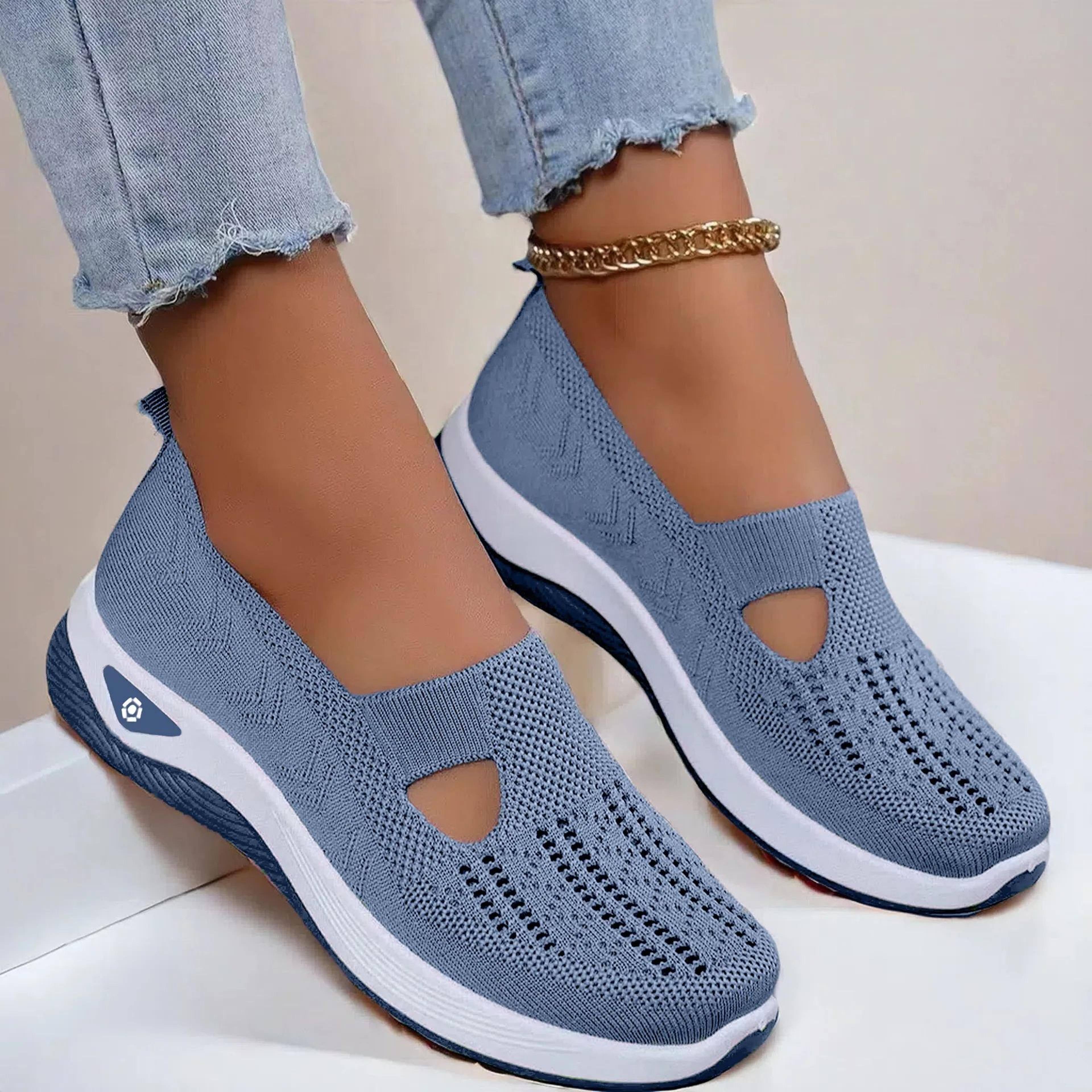 Women's Breathable Walking Flats — Non-Slip Soft Sole Slip-On Comfort Shoes
