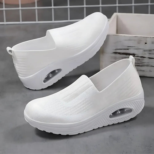 Women's Orthopedic Slip-On Sneakers — Air Cushion Platform for All-Day Comfort