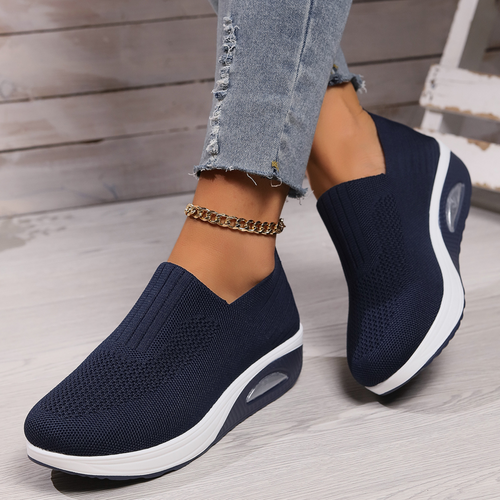 Women's Orthopedic Slip-On Sneakers — Air Cushion Platform for All-Day Comfort