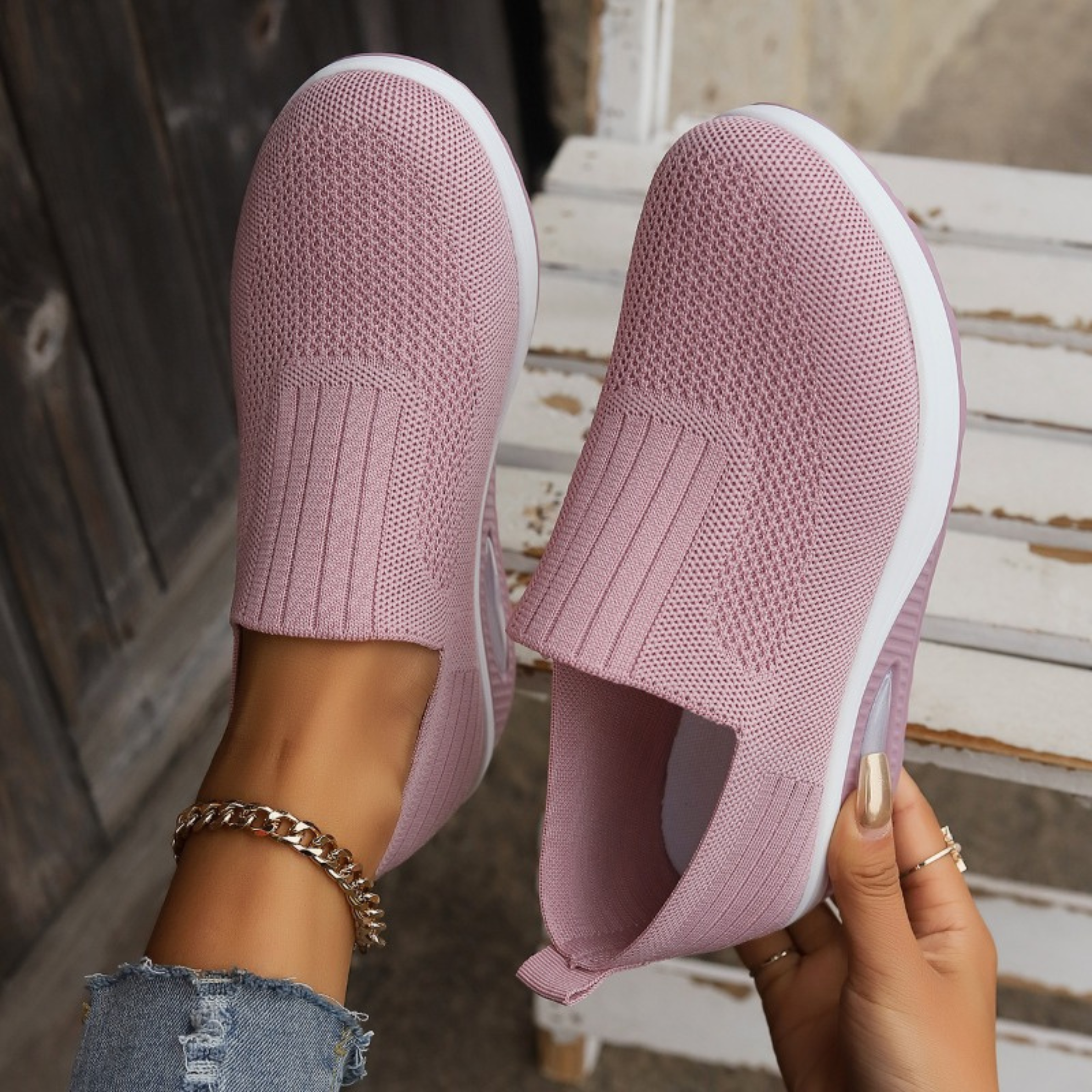 Women's Orthopedic Slip-On Sneakers — Air Cushion Platform for All-Day Comfort