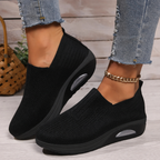 Women's Orthopedic Slip-On Sneakers — Air Cushion Platform for All-Day Comfort