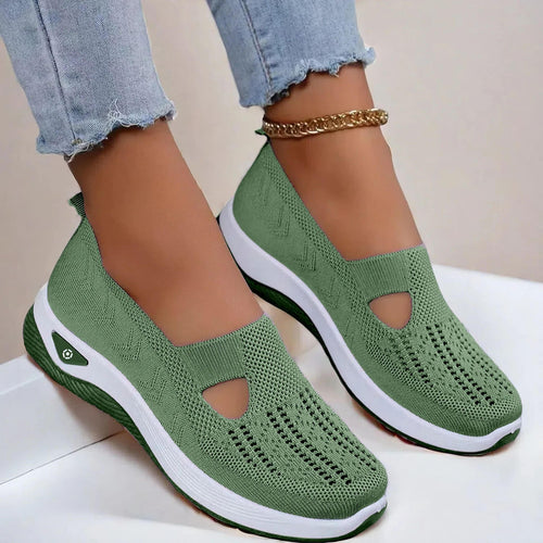 Women's Breathable Walking Flats — Non-Slip Soft Sole Slip-On Comfort Shoes